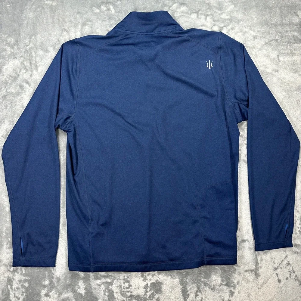Rhone Polartec Quarter Zip Pullover Mens XL Navy Blue Thumbhole Active Top